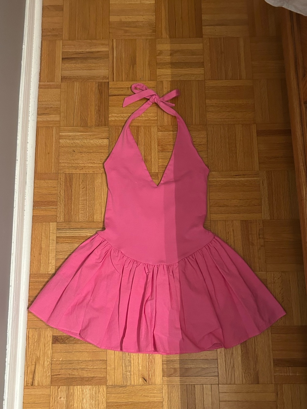 zara bubblegum pink halter summer dress